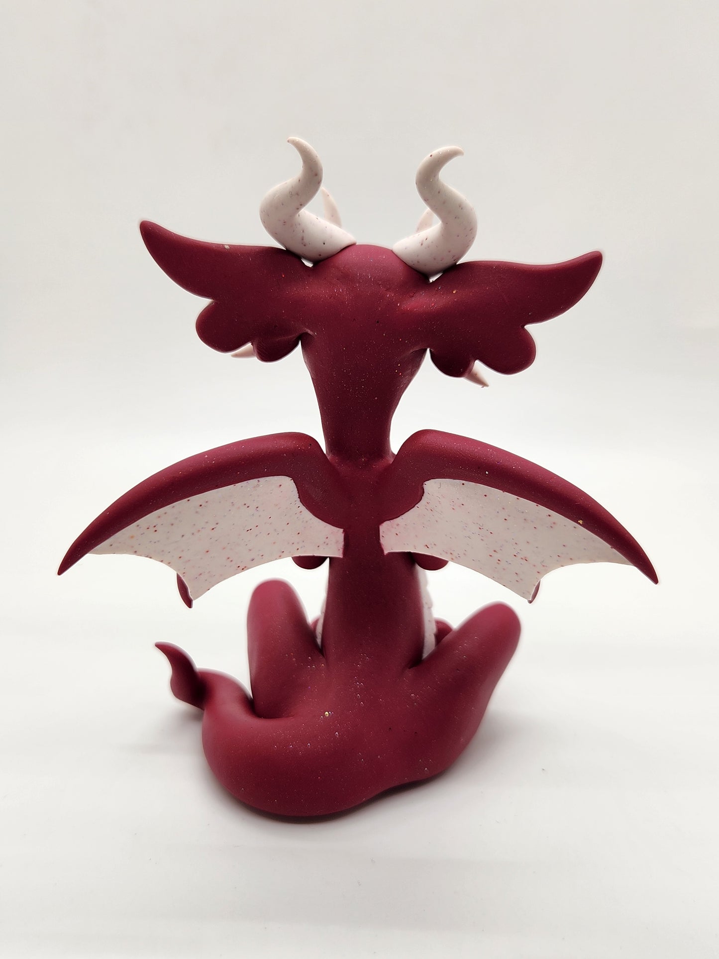 "Tresna" red and white valentine's Dragon sculpture