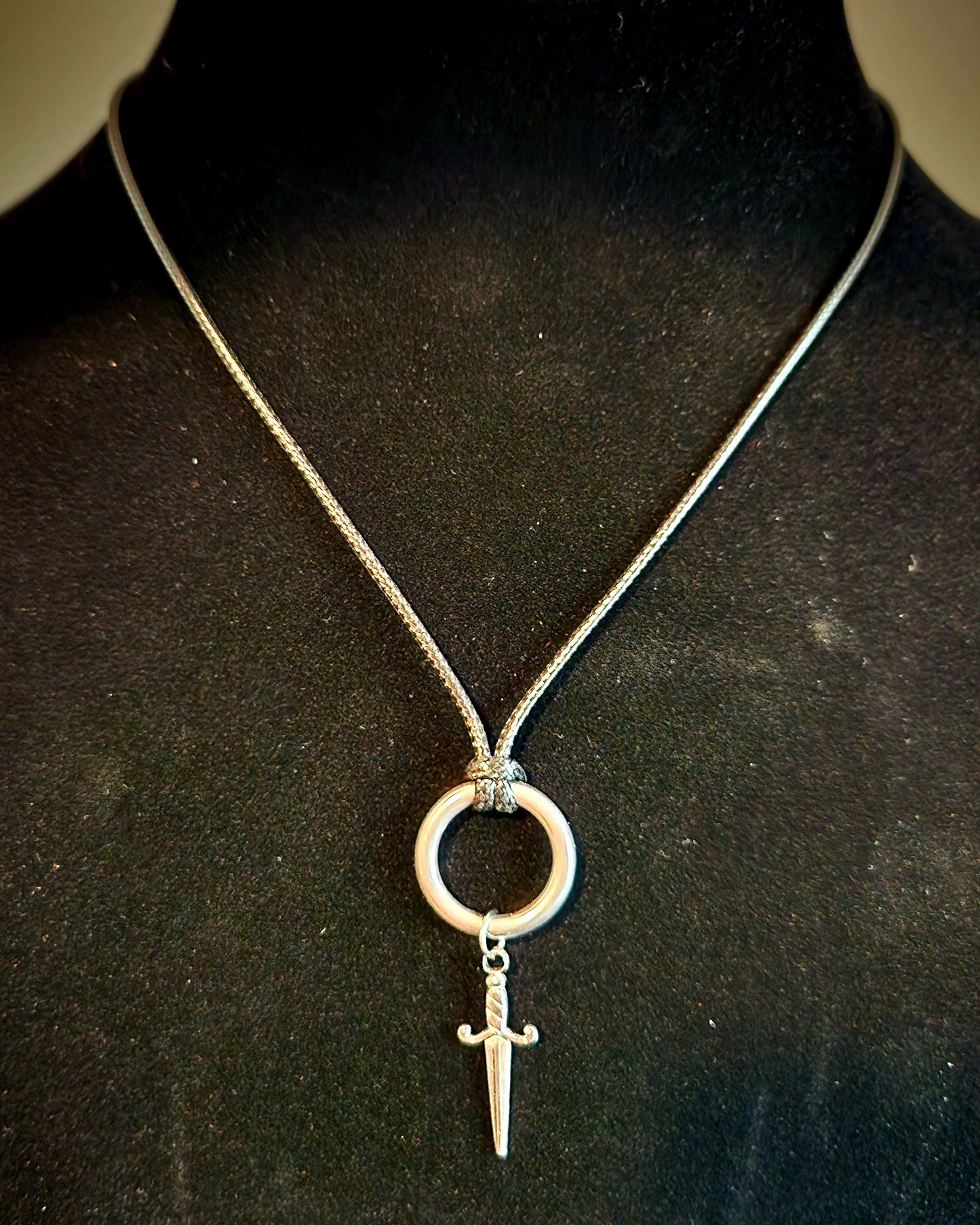 O ring dagger cord necklace