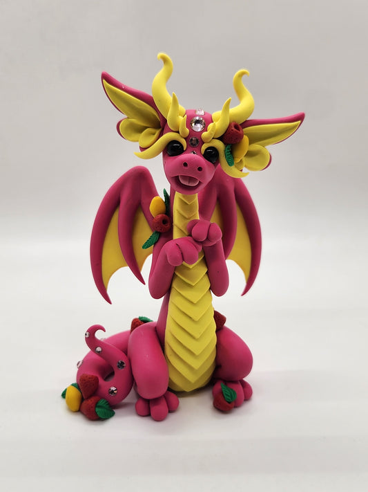 "Wai Lemi" pink strawberry lemonade dragon sculpture