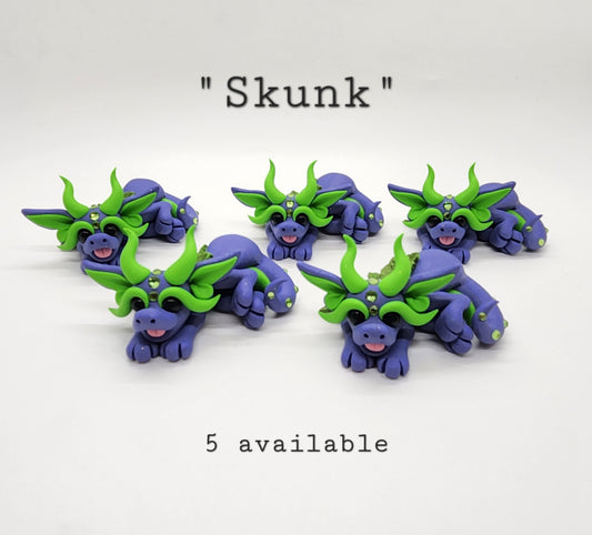"Skunk" purple 420 dragon sculpture