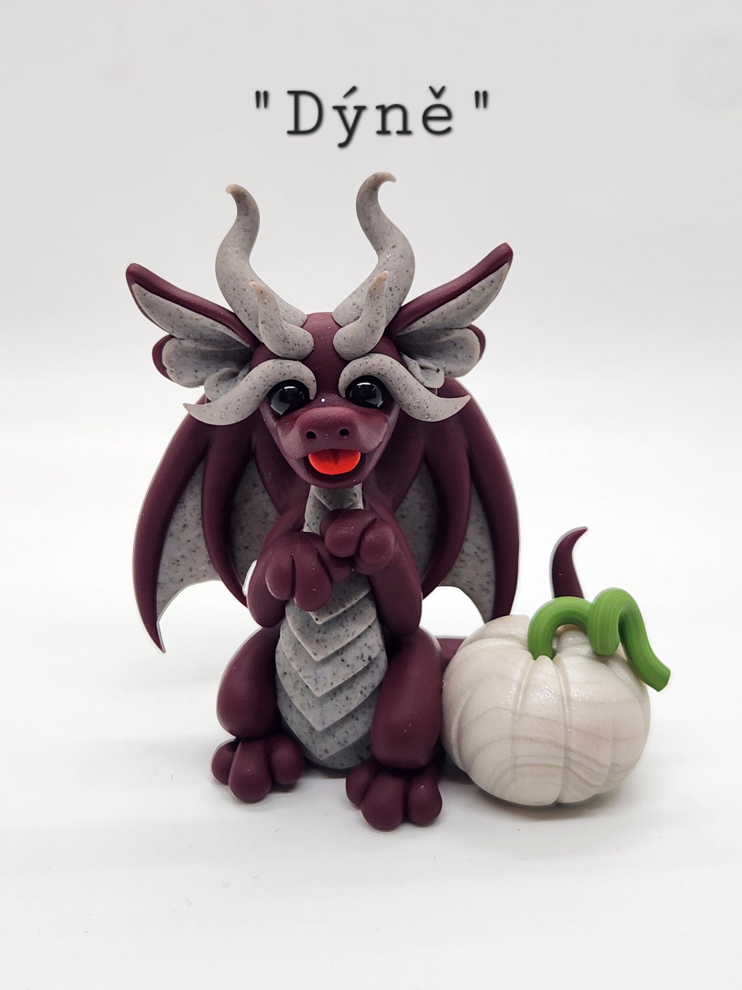 Small white pumpkin dragon sculptures, choose your color!