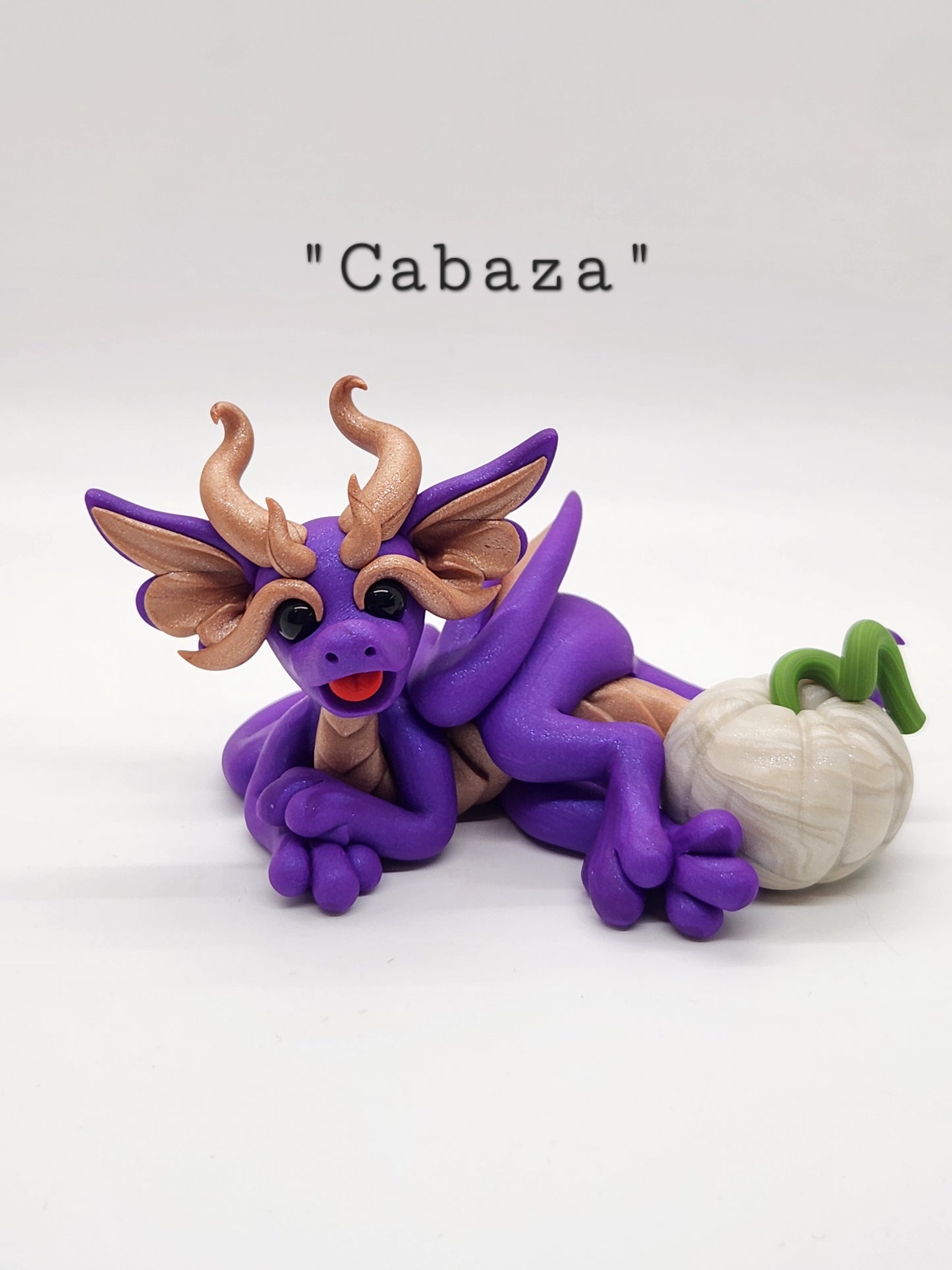 Small white pumpkin dragon sculptures, choose your color!