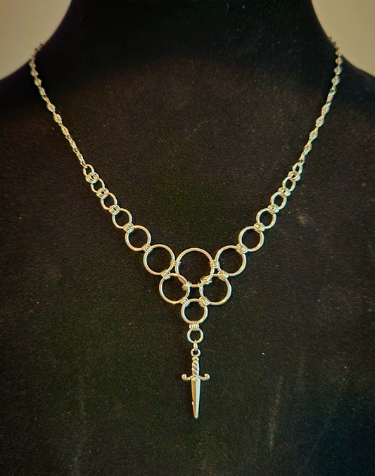 O ring dagger necklace