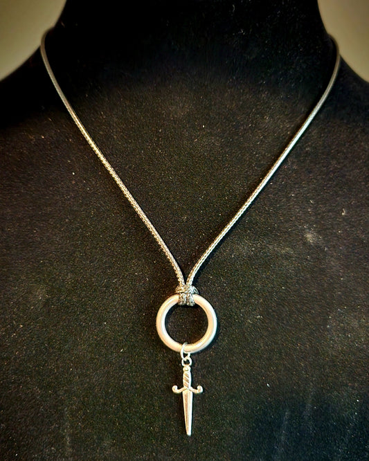 O ring dagger cord necklace