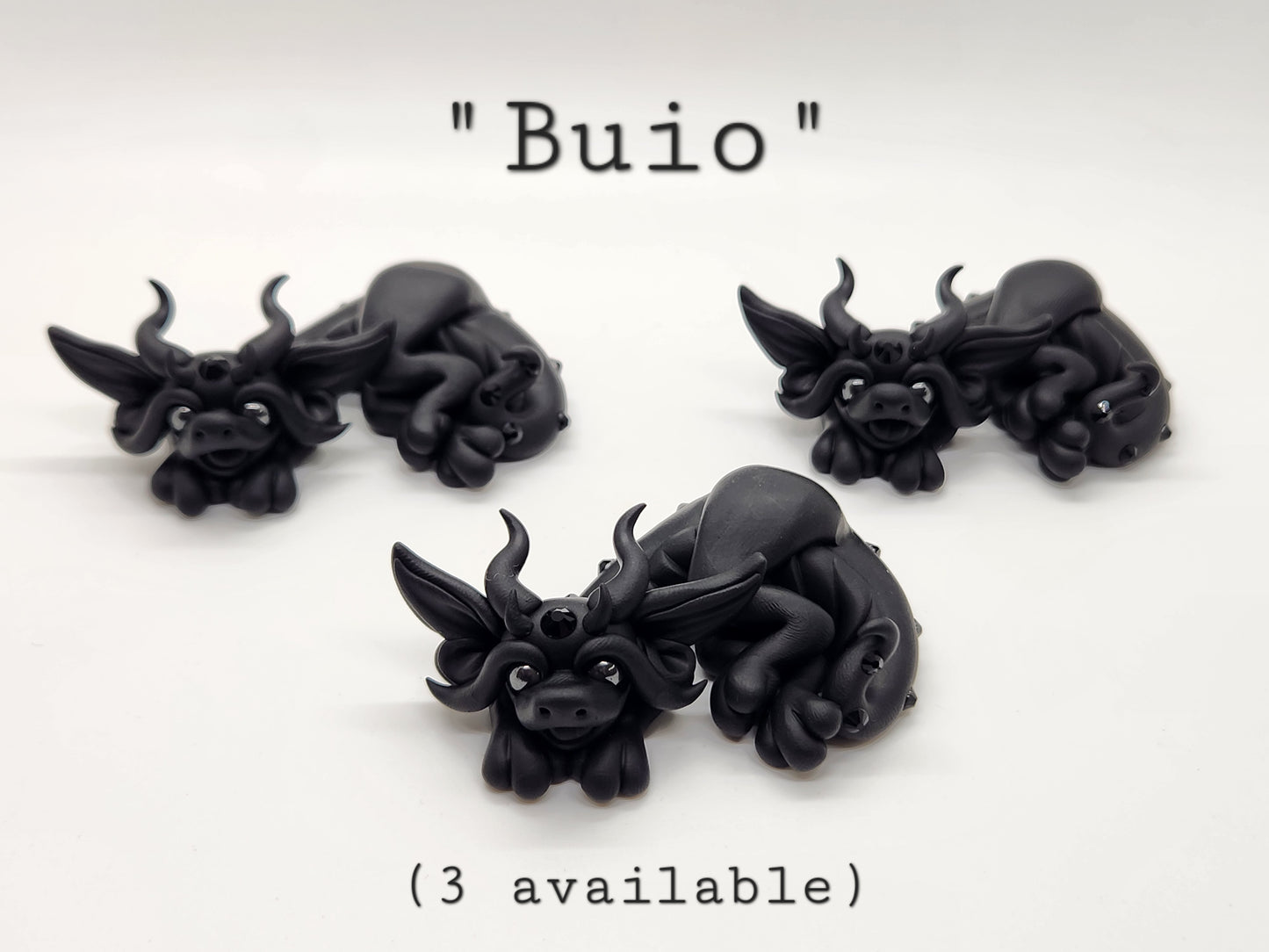 "Buio" black baby drake dragon sculptures