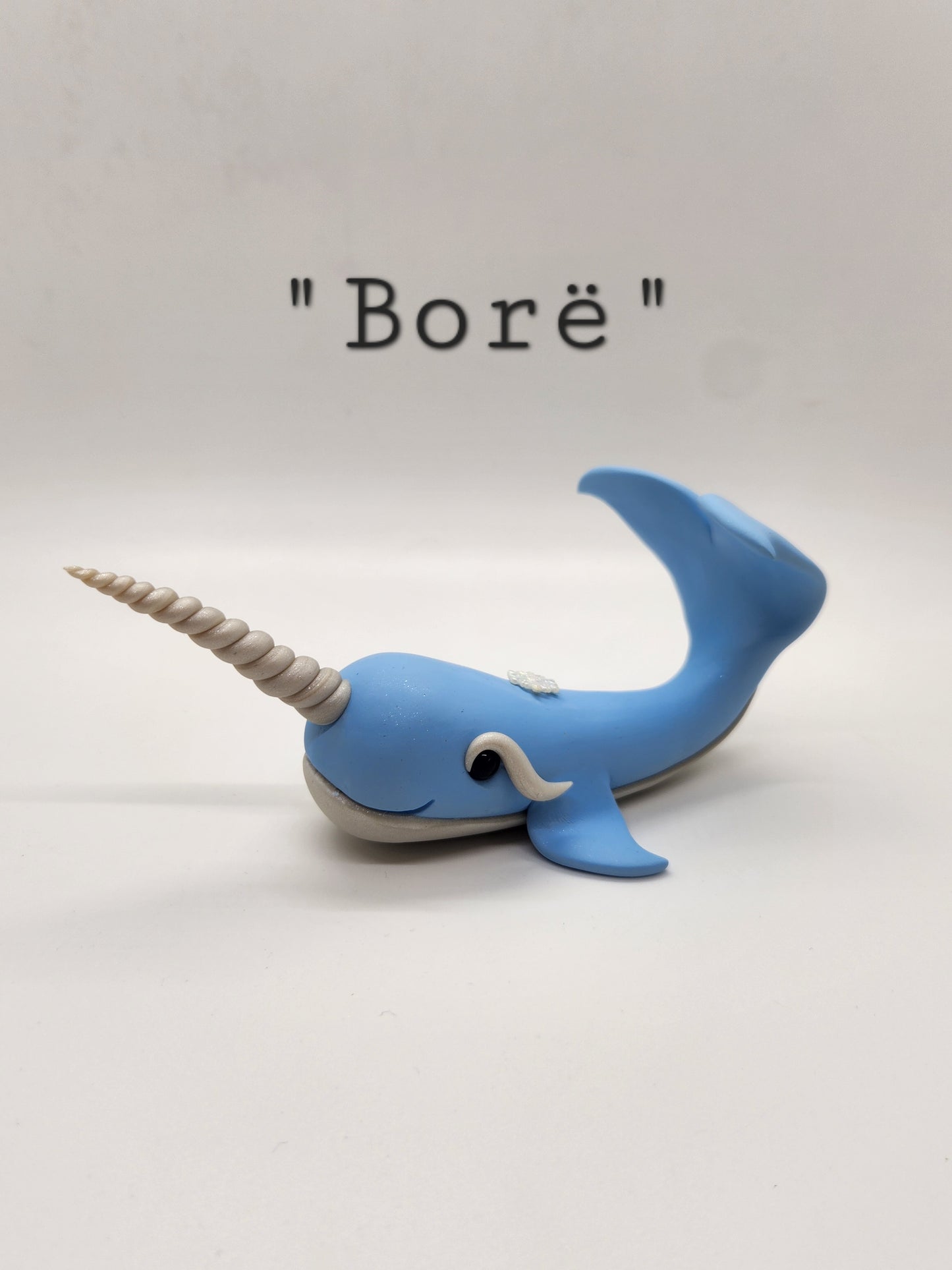 "Borë" blue narwhal sculpture