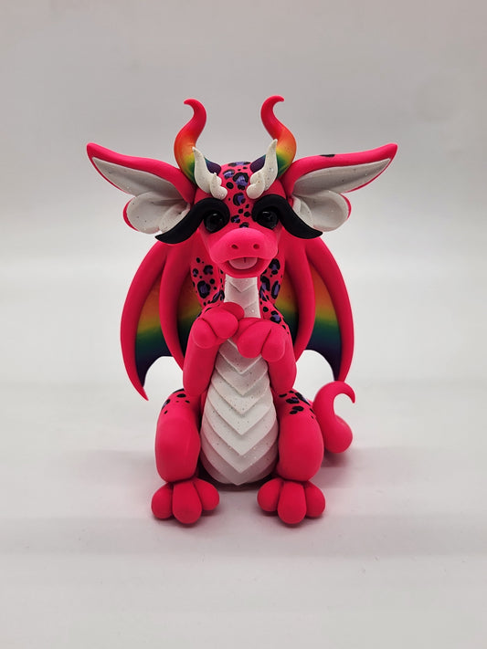 "Frankie" Lisa frank themed dragon sculpture