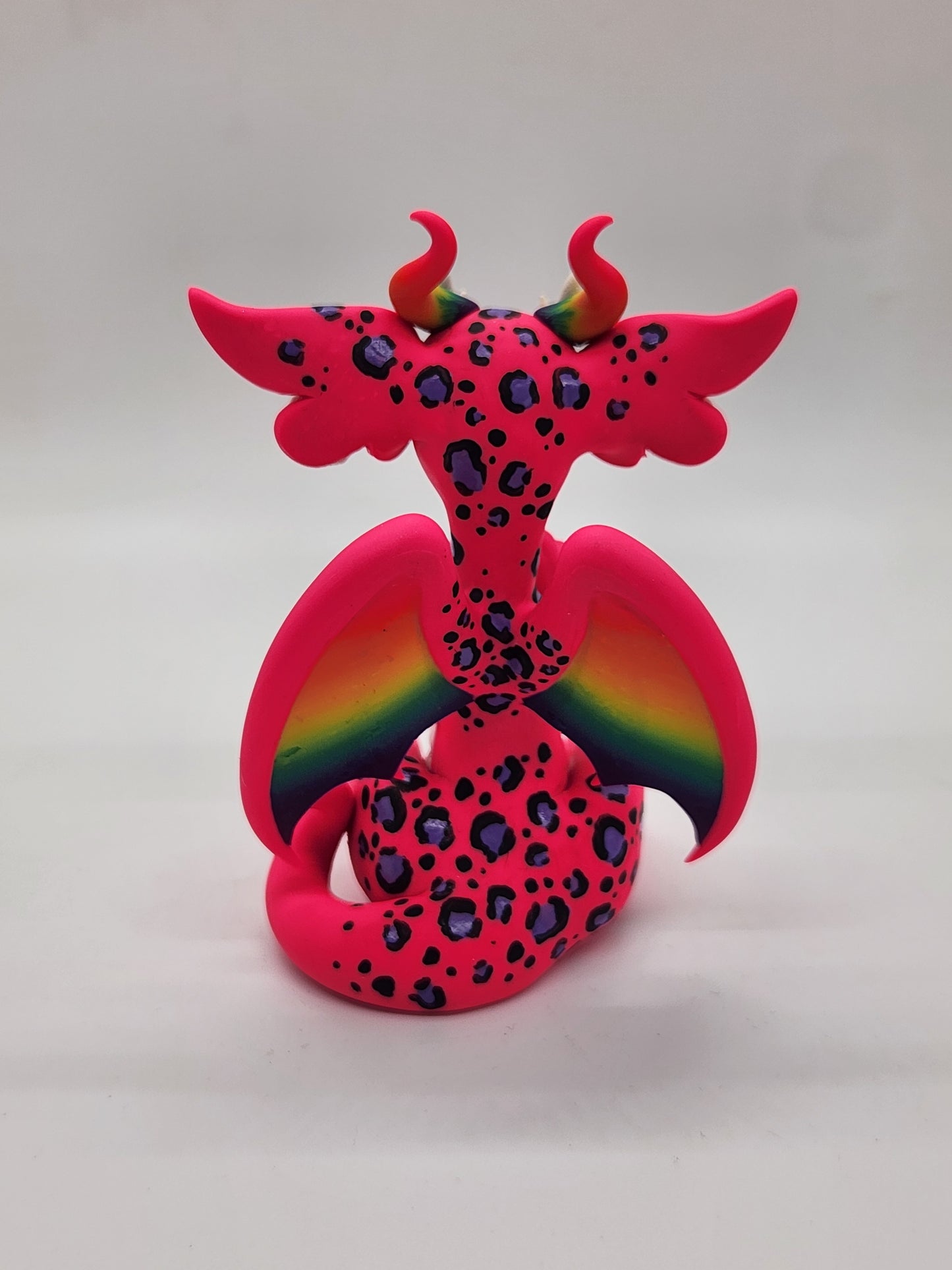 "Frankie" Lisa frank themed dragon sculpture