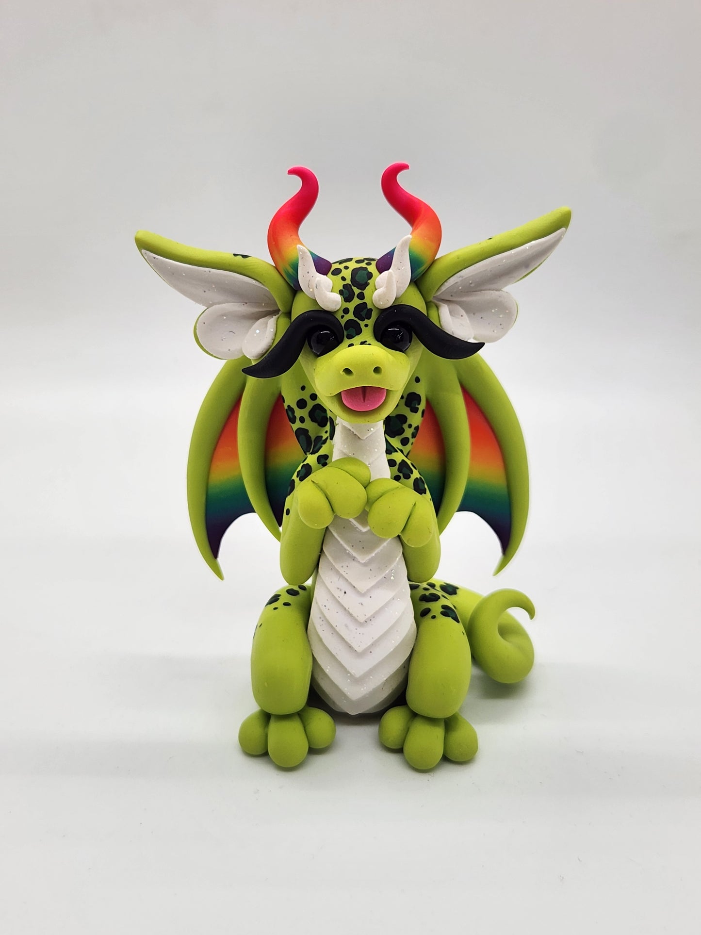 "Frankie" Lisa frank themed dragon sculpture