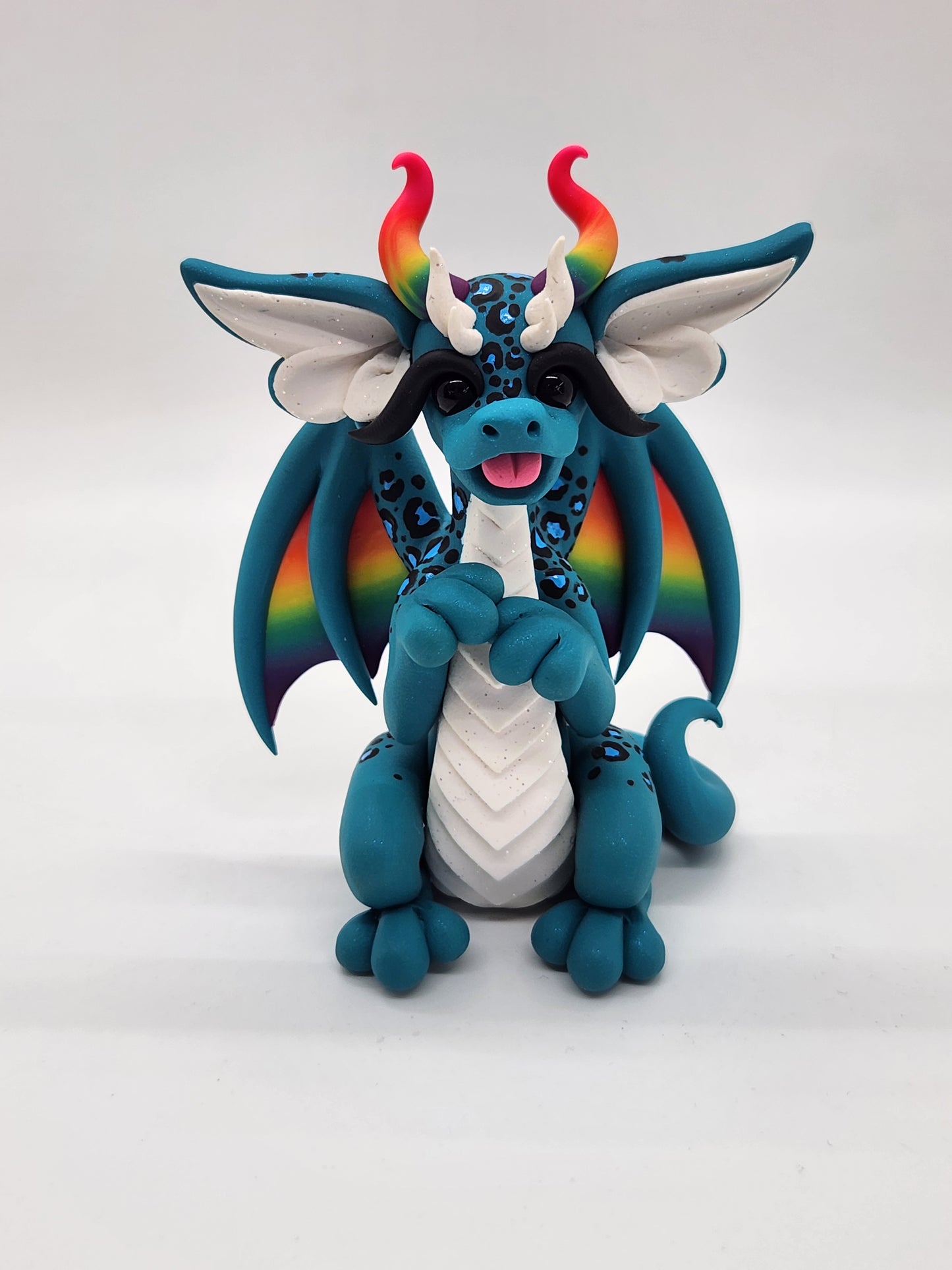 "Frankie" Lisa frank themed dragon sculpture