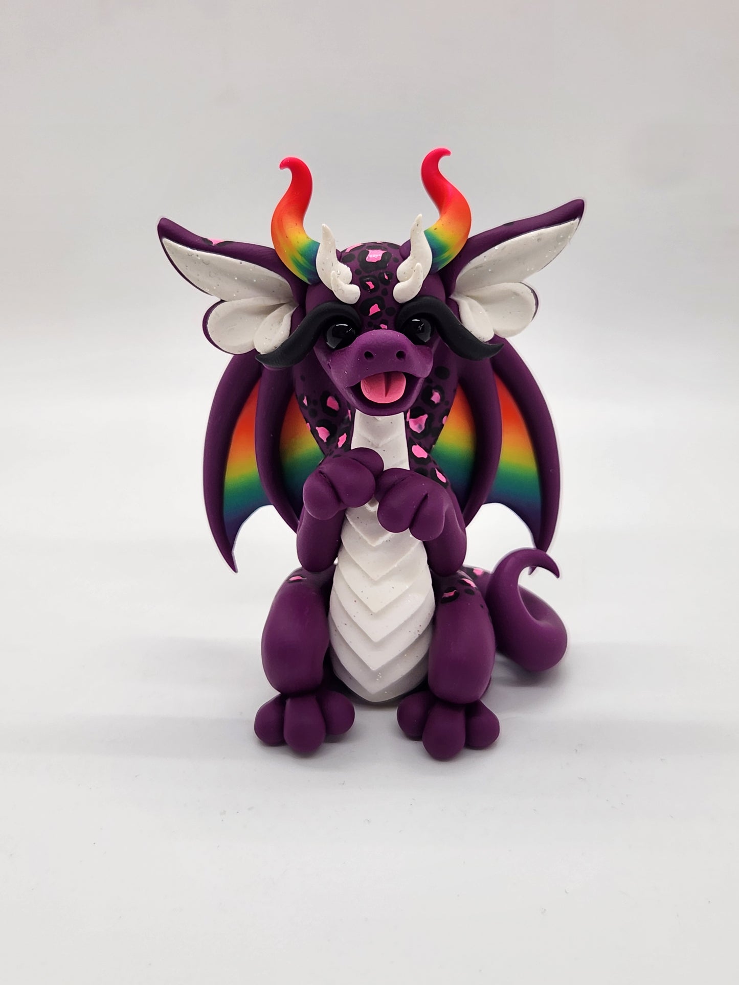 "Frankie" Lisa frank themed dragon sculpture