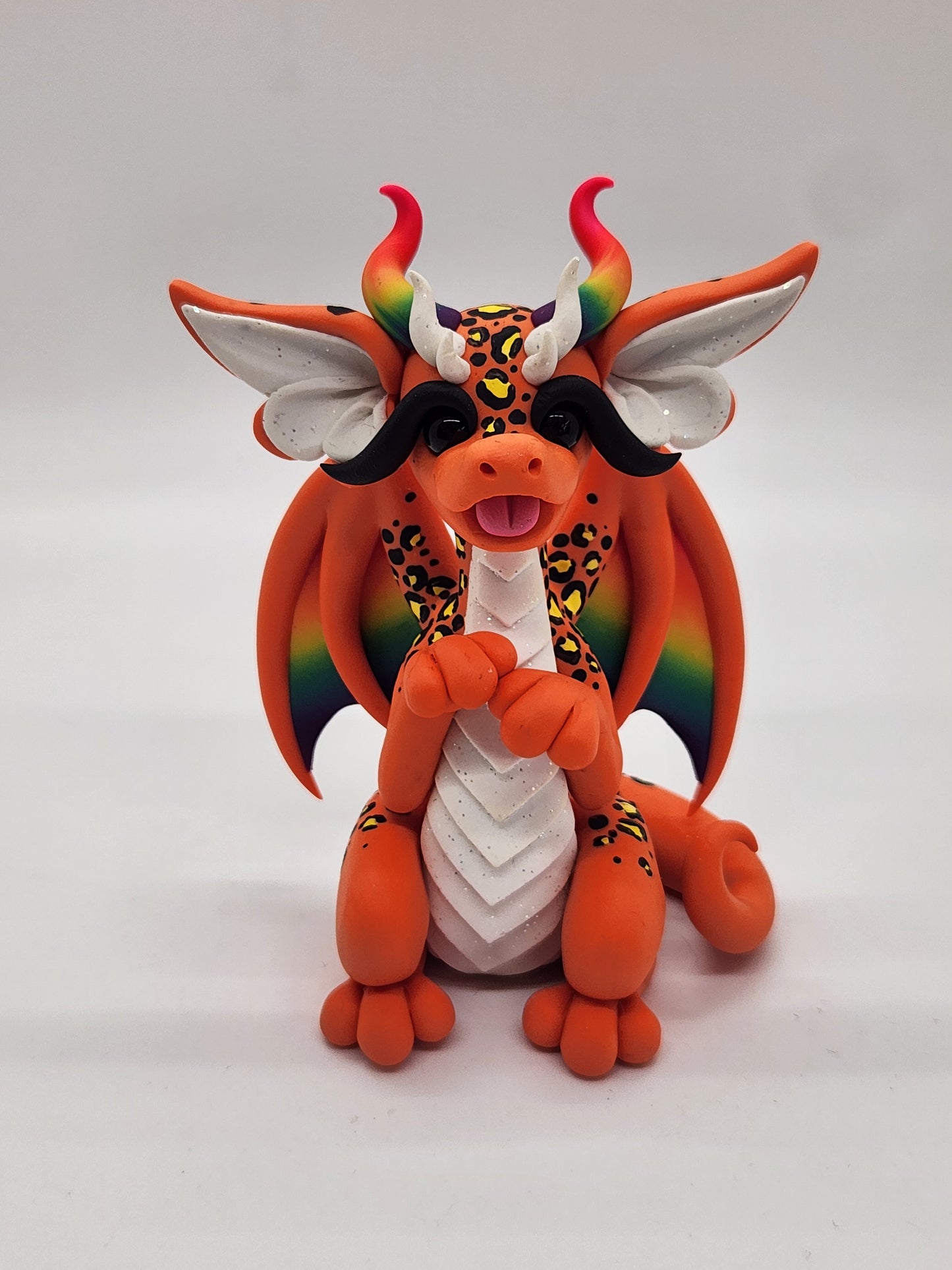 "Frankie" Lisa frank themed dragon sculpture