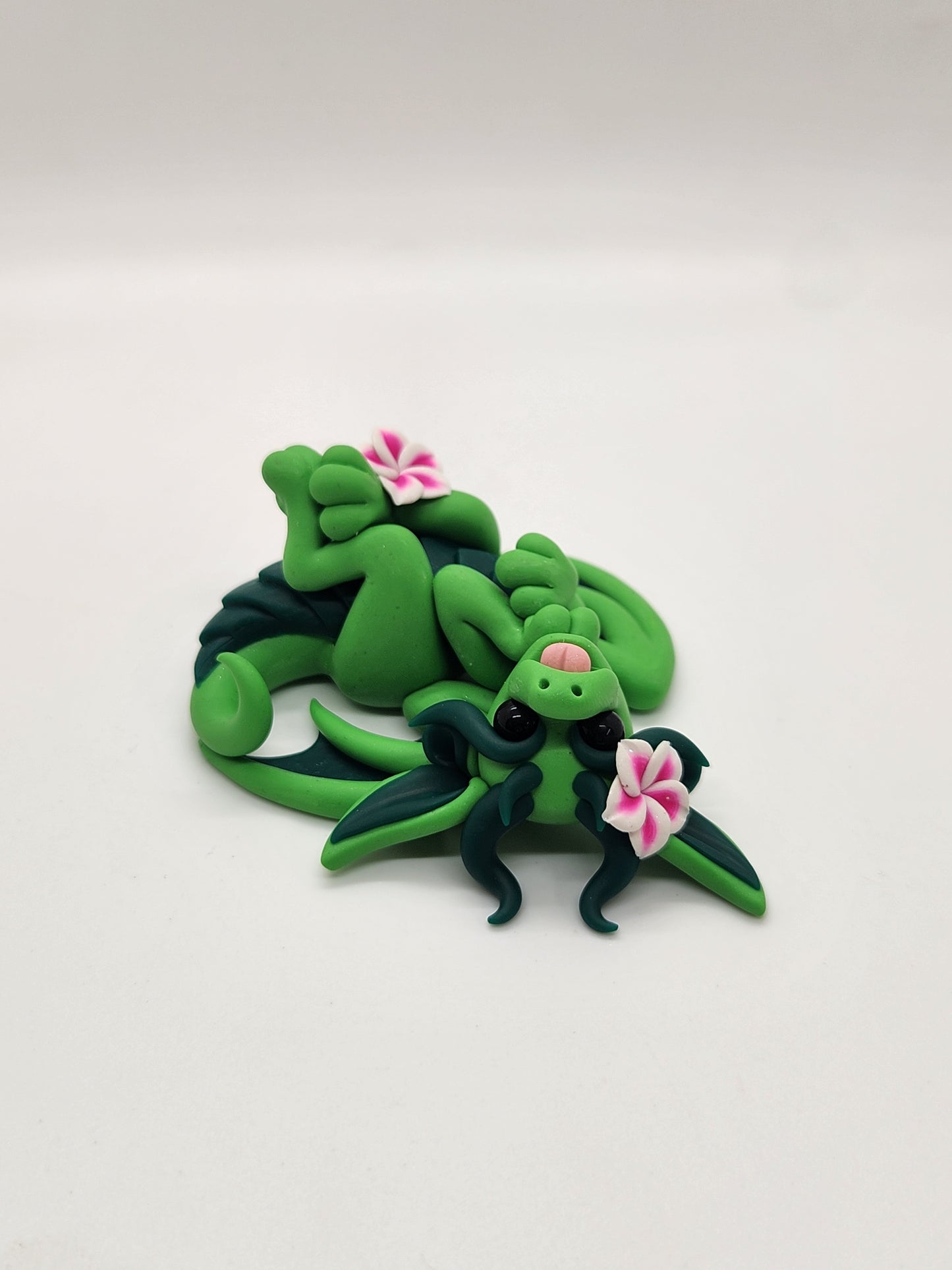 "Mo'o" BLIND BAG green flowered dragon sculpture