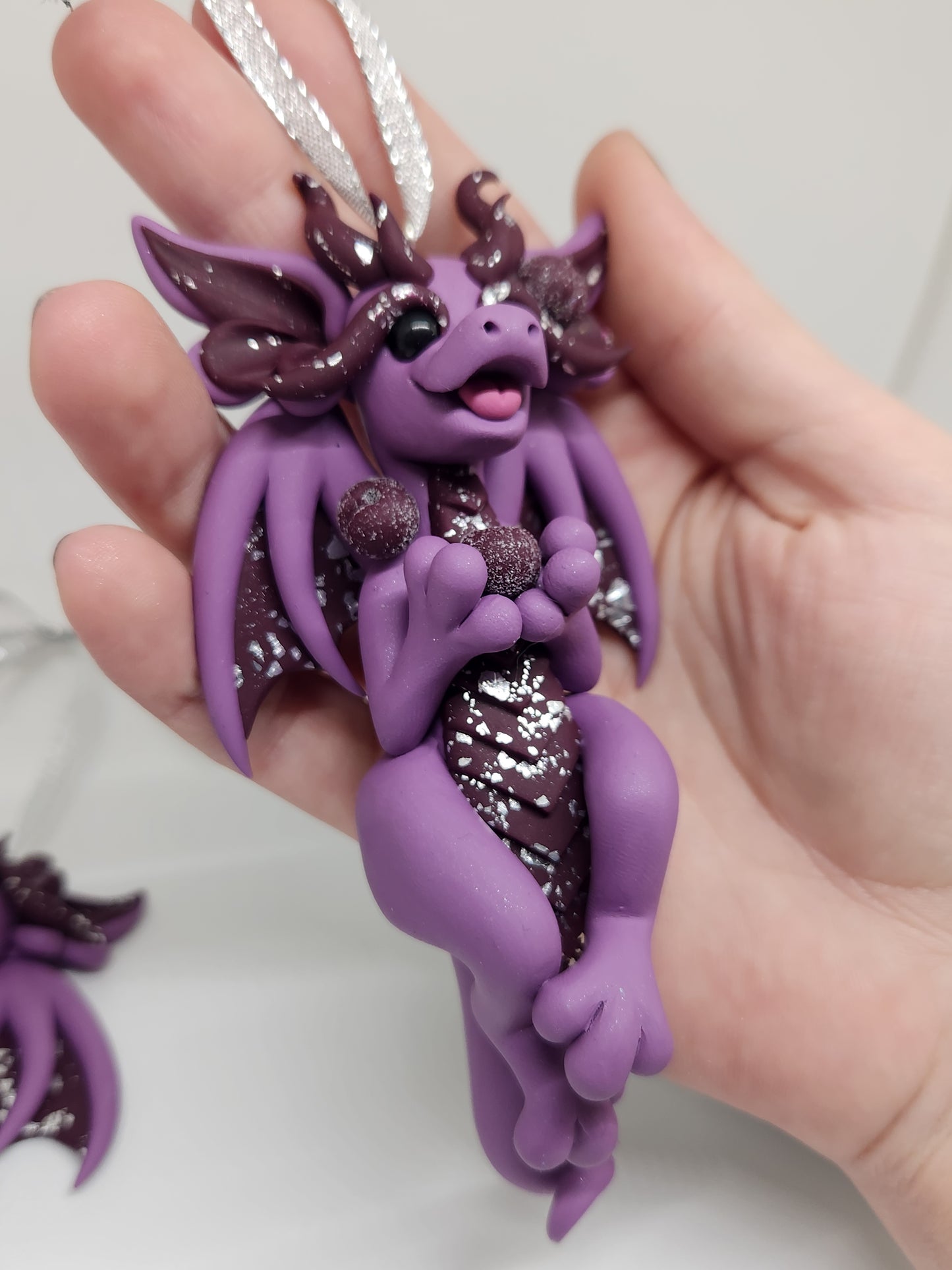 "Luumu" sugar plum dragon sculpture ornament